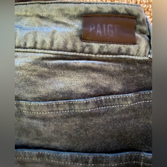 PAIGE Hoxton Ankle Peg Velvet Jeans Sea Blue High Rise Button Fly NWT Size 30 - Picture 8 of 12